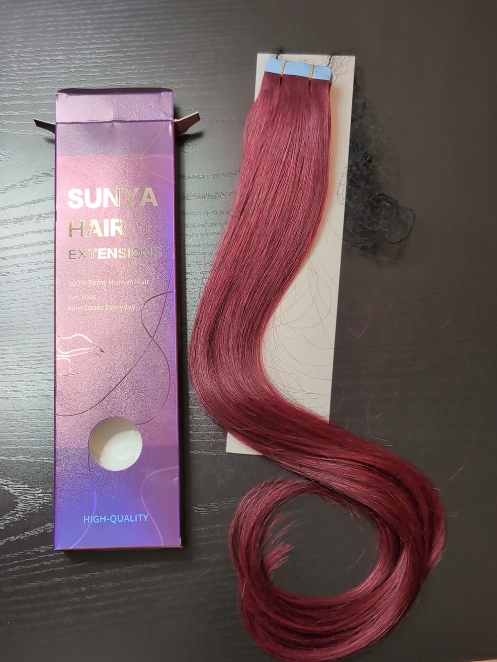 20 Inch Burgundy Tape In Human Hair Extensions 50 G 20 Pieces 99j
